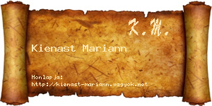 Kienast Mariann névjegykártya
